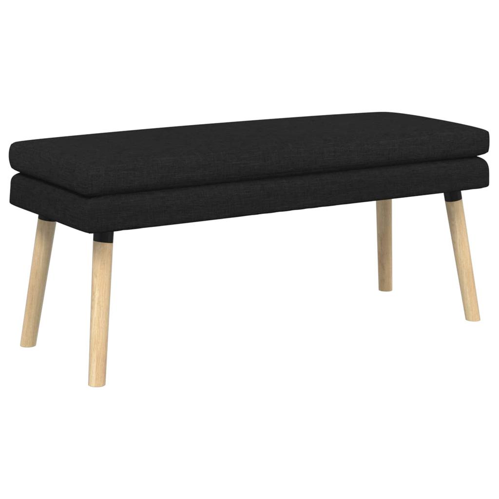 Double Layer Bench Black 110 x 40 x 47 cm Fabric