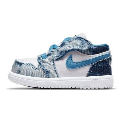 Air 1 Low ALT TD Washed Denim Baby-Sneaker Weiß Niederländisch-Blau DM8949-100