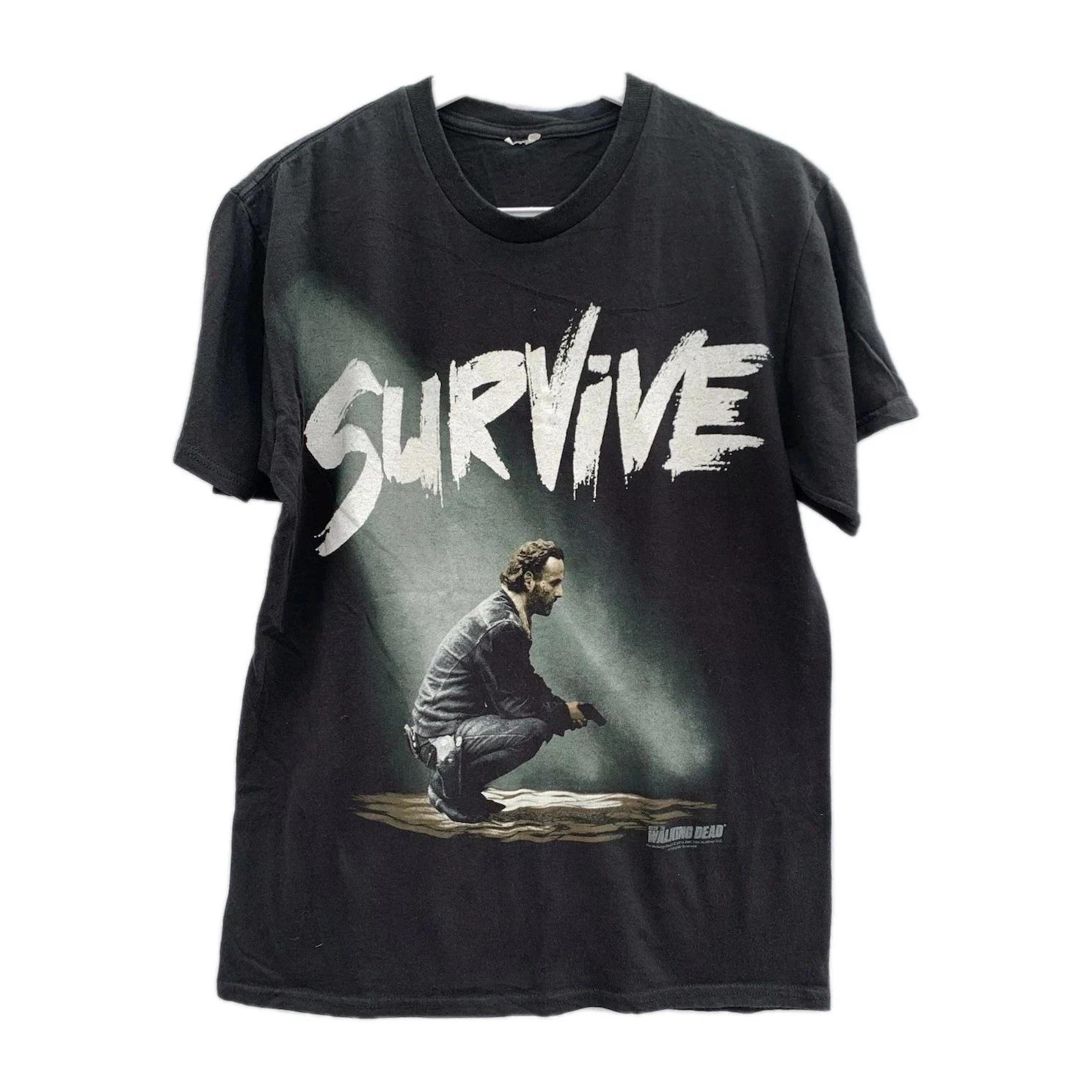 

The Walking Dead Survive T-Shirt Men’s S Black 2014 AMC Official Rick Grimes #8 XL