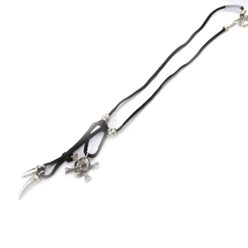 Les Trésors De Lily [J7973] – Designer-Halskette „Totenkopf“ aus Antiksilber