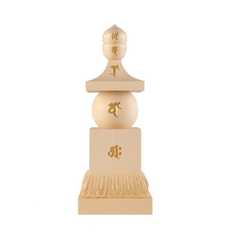 Esoteric Buddhist ritual Feng Shui ornaments Gorinto with Sanskrit Hinoki wood carving Buddhist good luck Feng Shui goods height width depth