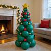 66pc/set Creative Christmas Tree Decoration Set  Green Balloon Tree Kit with Gold Star Topper - Perfect Festive Party Essentials