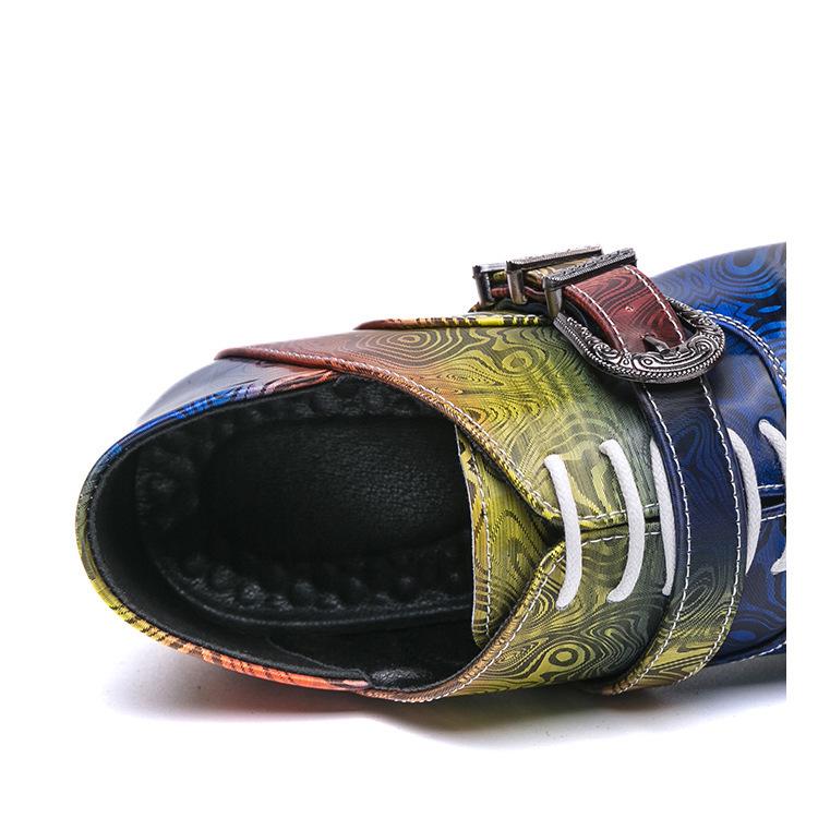 European & American 2025 Men's Fashionable Mid-Heeled Pointed Toe Loafers - Spring & Autumn Collection