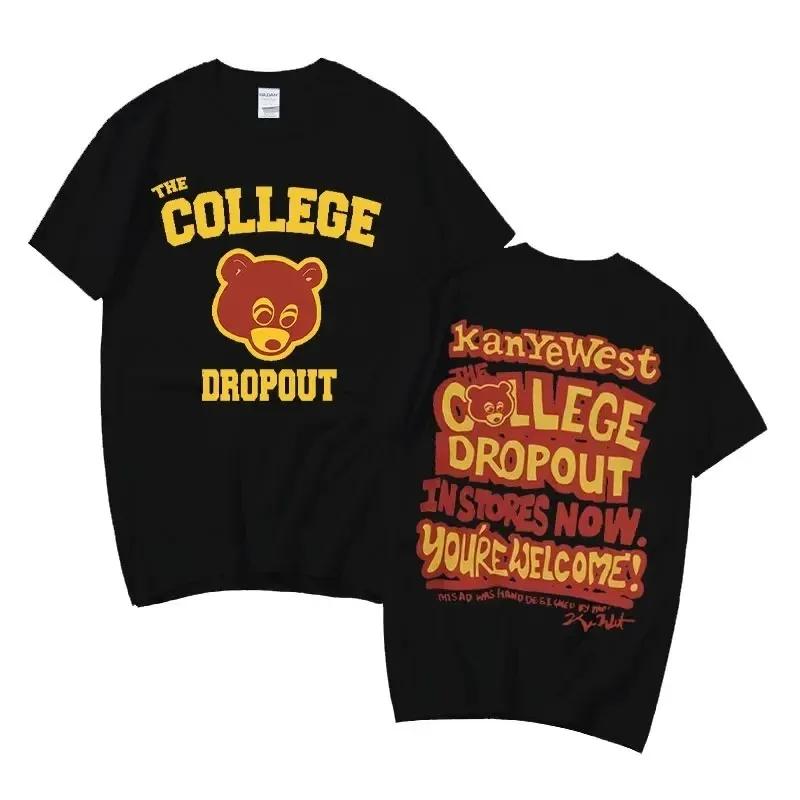 Best Famous Kanye West The College Dropout Print Cotton T-shirt Men Women Oversized Tshirt Short Sleeve Tee 2024 Summer T Shirts