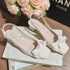 Baotou sandals women's back empty new summer gentle temperament Mary Jane single shoes high heels thick heel