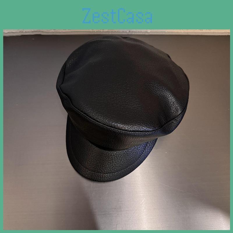 Artistic Leather Pu Beret Hat With Windproof And Warmth Features Girls For