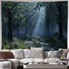 Majestic Forest Sunbeam Tapestry Wall Hanging Boho Woodland Aesthetic Decor Large Size 180x280cm Living Room Art