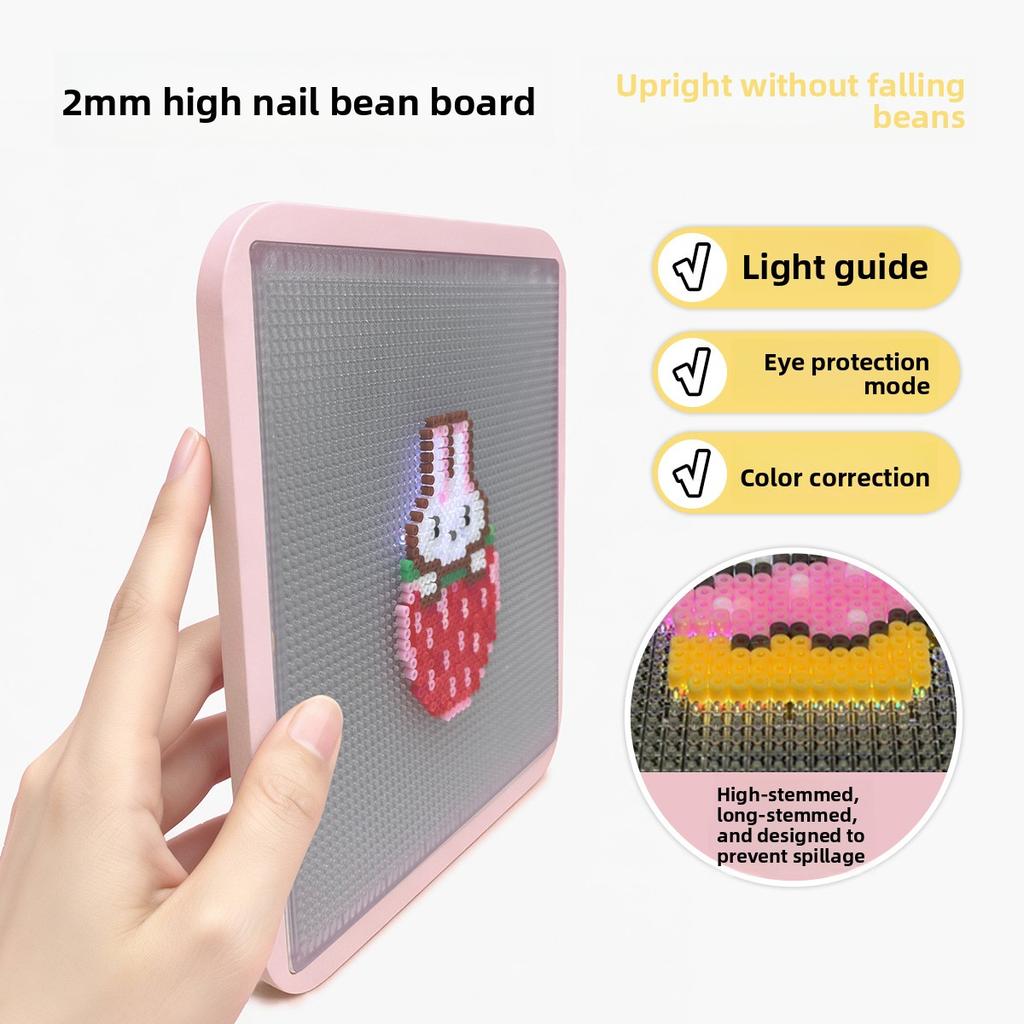 LED Bead Art Light Board, App Guided Fuse Beads Pegboard DIY Pixel Crafts, School Art Toy Birthday Gift Starter Set
