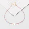Delicate Bead Chokers Necklace Summer Bohemian Beaded Necklace Y2K Heart Shell-Charm Bead Chokers Necklace Summer