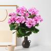 2 ks 32cm Umělé květiny Pelargonie Netkaná Umělá Pelargoniová Keř Falešné Pelargonie Květinové Keře pro Vnitřní Domácí Květinovou Dekoraci