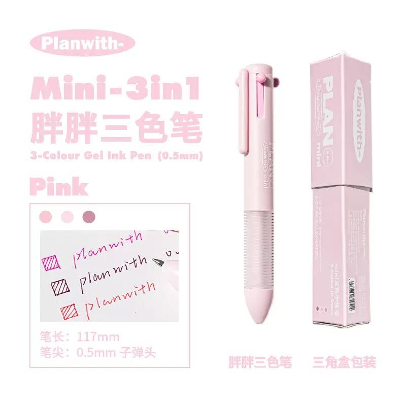 3/12 Color 3 in 1 Multi Functional Click Gel Pen Retractable Ballpoint Pen for Journal Writing Stationery School Office Supplies