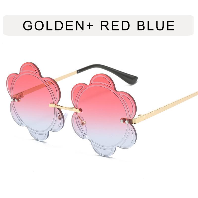 Flower Shape Sunglasses for Women New Fashion Rimless Metal Leg Designer Sunglasses Woman Korean Style Female Sunglass