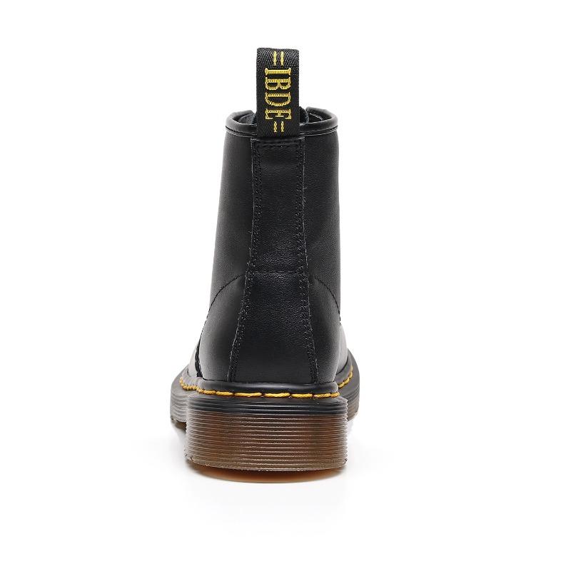 High Top Martin Boot Hole PA Leather British Couple Short Boots Soft Leather Men's and Women's Boots Round Head Tooling Boots