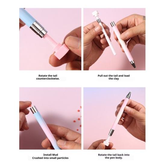 1/2Pcs Rhinestone Applicator Tool with Refill Wax Pads Rhinestone Picker Refillable Wax Pen DIY Nail Art Rhinestone Painting Dotting Wax Pen Rotatable