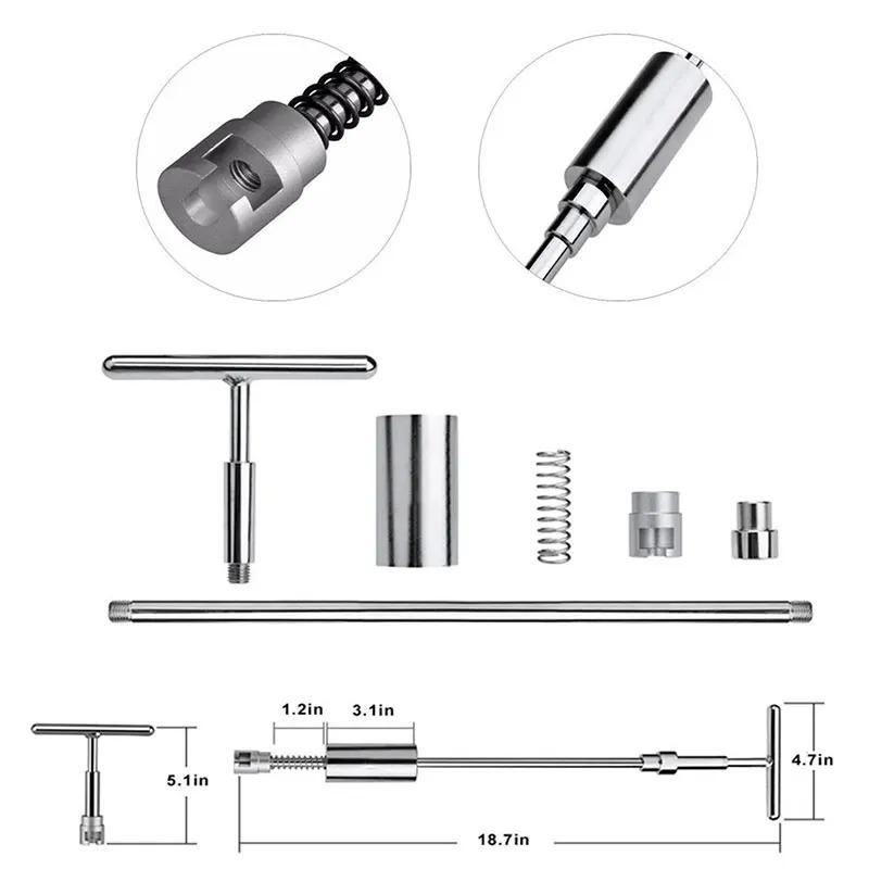 Estrattore di ammaccature per auto, strumento di riparazione ammaccature a T, kit per lamiere di riparazione auto, martello scorrevole, martello inverso, colla + 18 pezzi di estrattore di colla