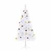 vidaXL Künstlicher Weihnachtsbaum mit Beleuchtung & Kugeln Weiß 180 cm