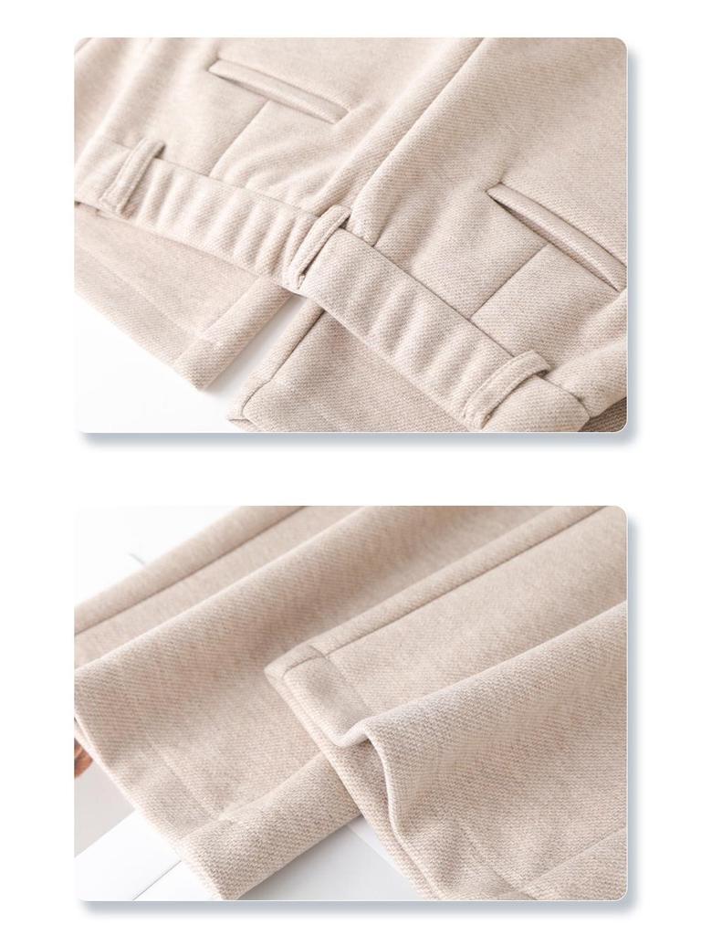 Women's Woolen Wide-Leg Drape Pants: New 2025 Loose, Stylish Velvet-Enhanced Suit Trousers for Autumn and Winter.