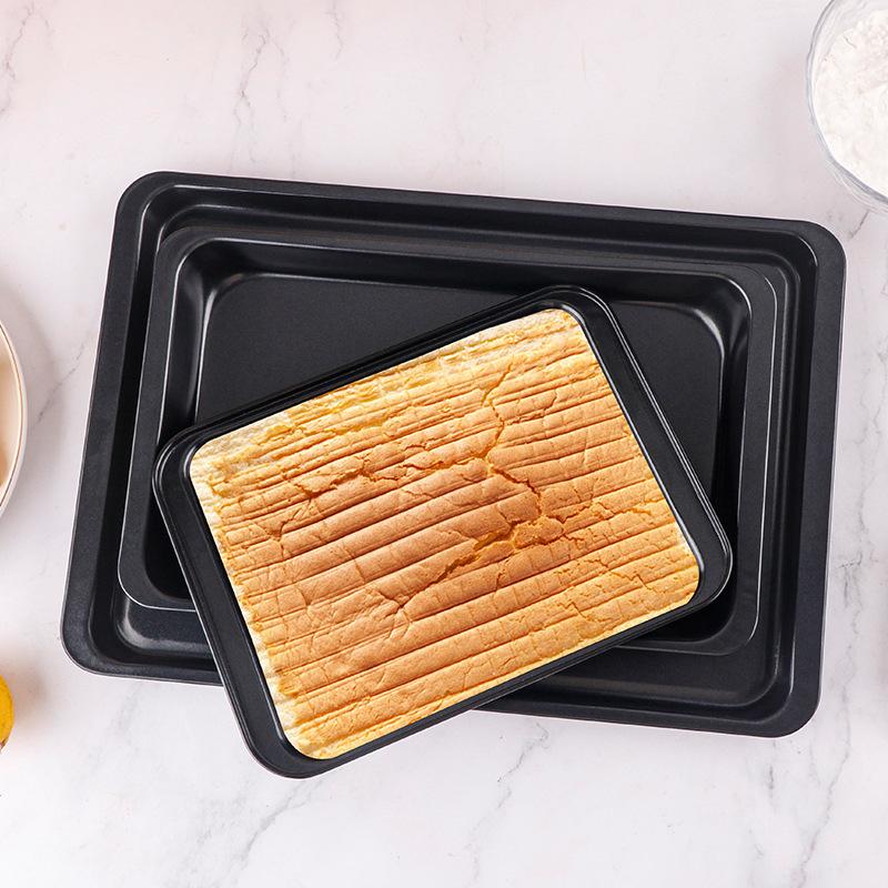 Stainless Steel Shallow Baking Pastry Tray Non-Stick Bread Cake Loaf Rectangle Pan BBQ Plate for Fruit Food Dishes Bakeware