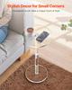 Acrylic Drink Table, Clear End Table Round Top with Solid Post, Modern Acrylic Cake Table Stand, Transparent Side Desk for Coffee, Drink, Food, Snack,