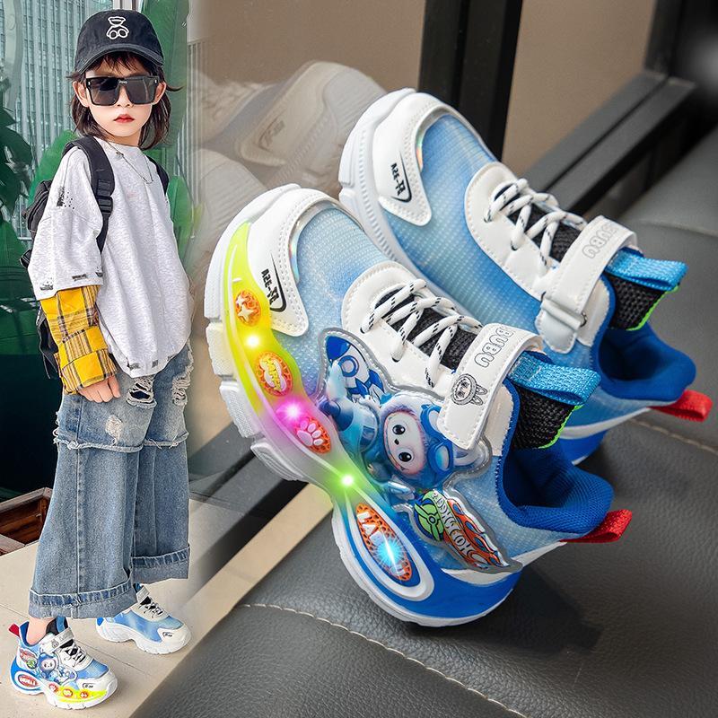 Children's Fashion Shoes 2025 Autumn New Boys Mesh Sneakers Popular Breathable Dad Shoes Boy Tide