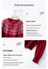 Red Fair Isle Jacquard Wool Sweater - Loose Round Neck Knit Top for Small Person
