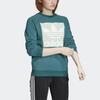Adidas Originals Trefoil Crew Color Block Logo Pullover Sports Sweatshirt Women sweatshirt Green ED7551