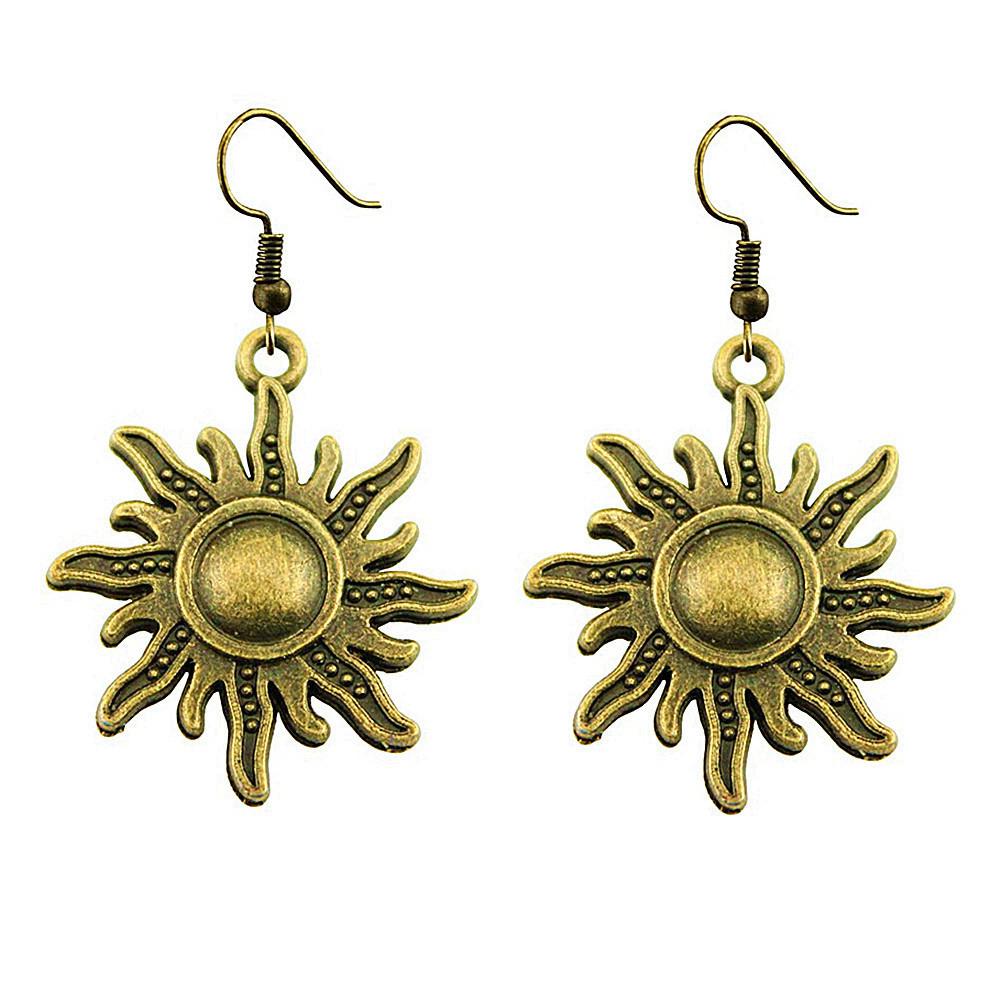 Matte Crescent Moon Dangle Earrings Sun Minimalist Gothic Lunar Drop Earrings Dark Celestial Jewelry
