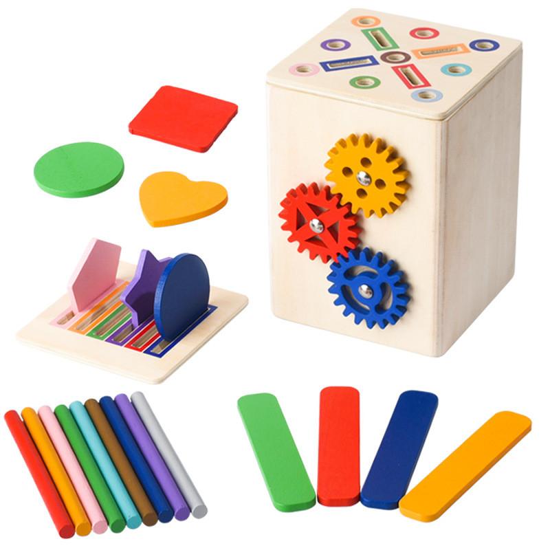 

Learning Wooden Gear Shape And Color Sorting Toy For Kids Developmental Play