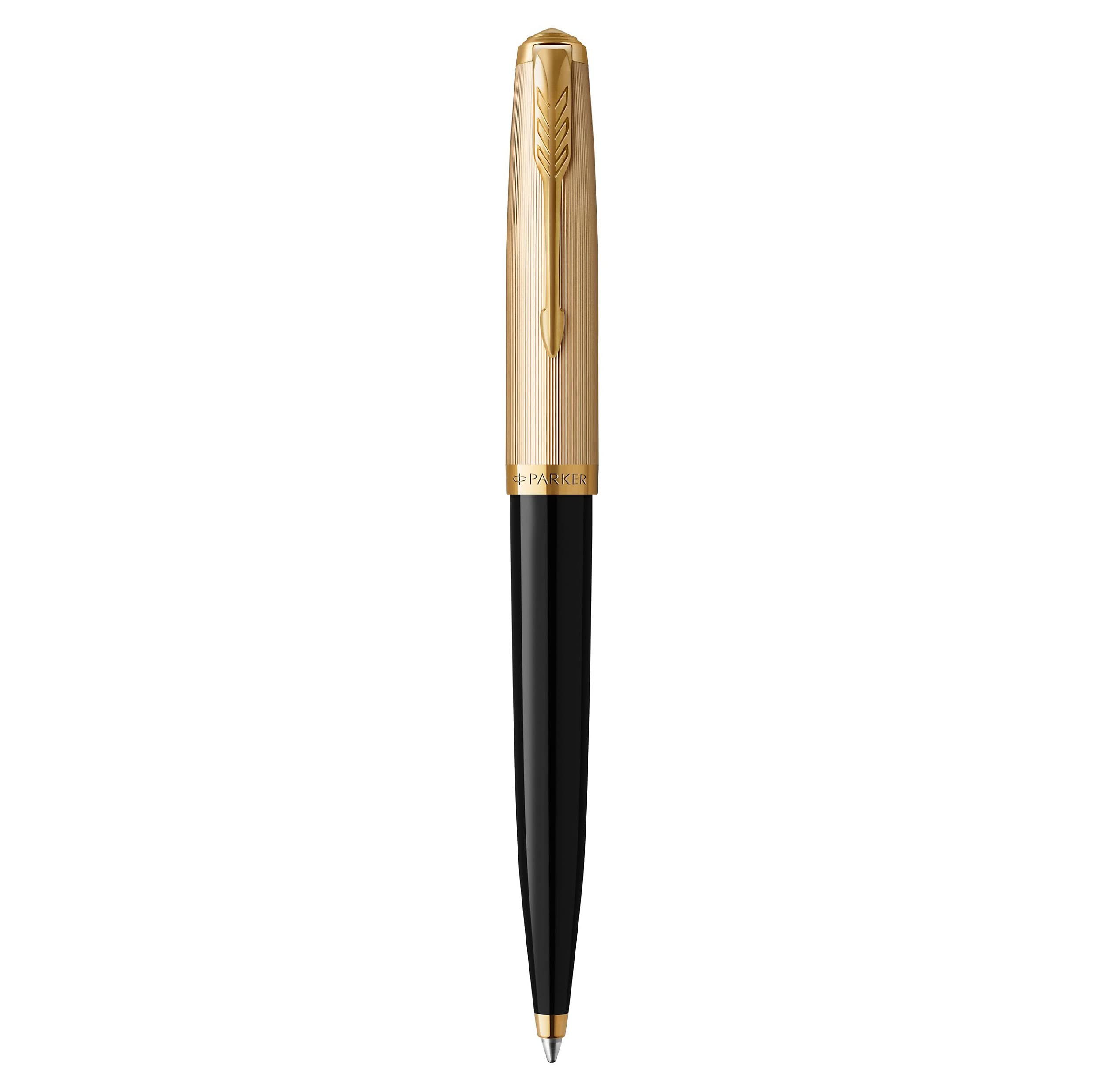 

Шариковая ручка PARKER 51 Premium, Черный GT 2123513, Дизайн Heritage с золотой отделкой, Средний стержень (M), Роскошная подарочная упаковка, Официальный японский продукт, JDM