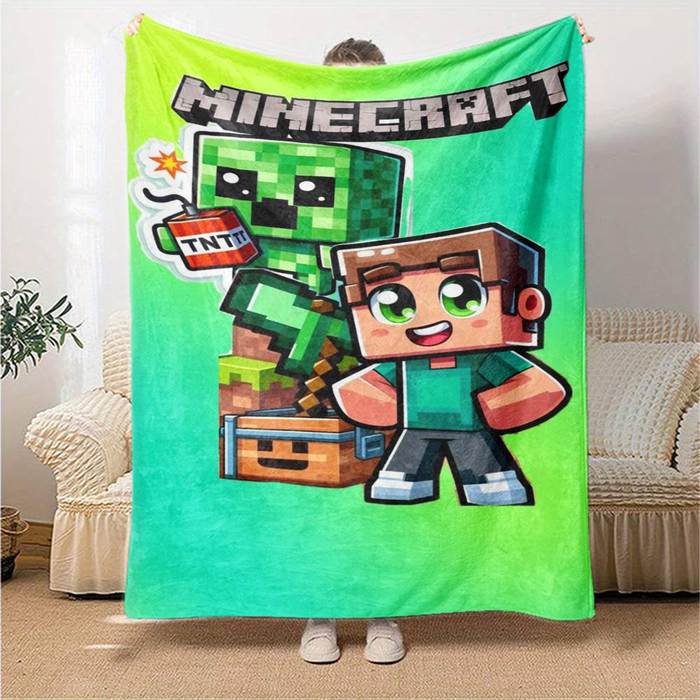 Minecraft Blanket Comfortable Suitable For Seaside Livingroom Office For All Occasions Playful Design Perfect Gift For Relatives And Friends