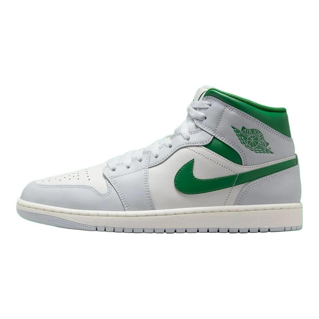 Pánské tenisky Air Jordan 1 Mid Summit White Lucky Green Světle šedé DQ8426-142