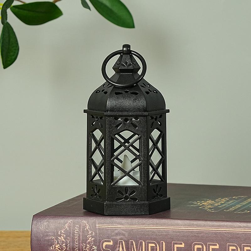 

Настольная лампа в стиле ретро, ​​атмосферное украшение, креативный подарок, шестиугольная ветровая лампа, лампа-свеча, светодиодная ветровая лампа, портативная маленькая лампа-лошадь чёрный