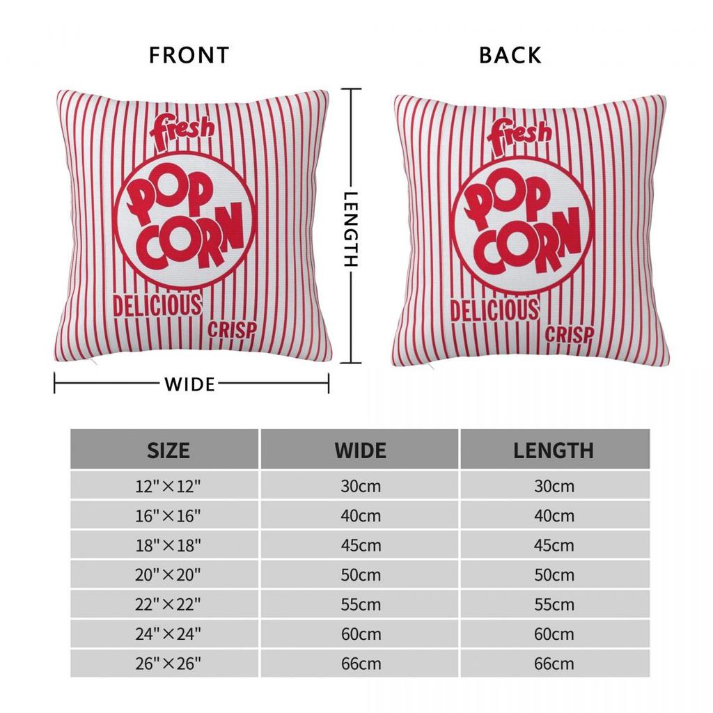 Delicious Crispy Fresh Popcorn Pillowcase Polyester Linen Velvet Printed Zip Decor Car Cushion Case