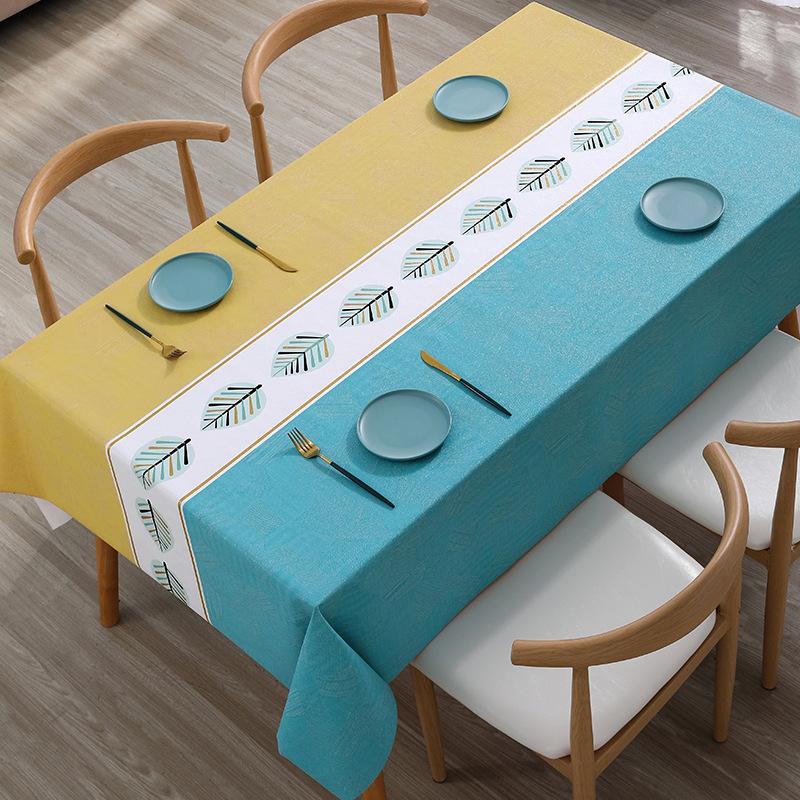 Nordic Style Tablecloth Stitching Color Waterproof Dinning Table Cover Wedding Party Rectangular Table Cloth Home Kitchen Decor