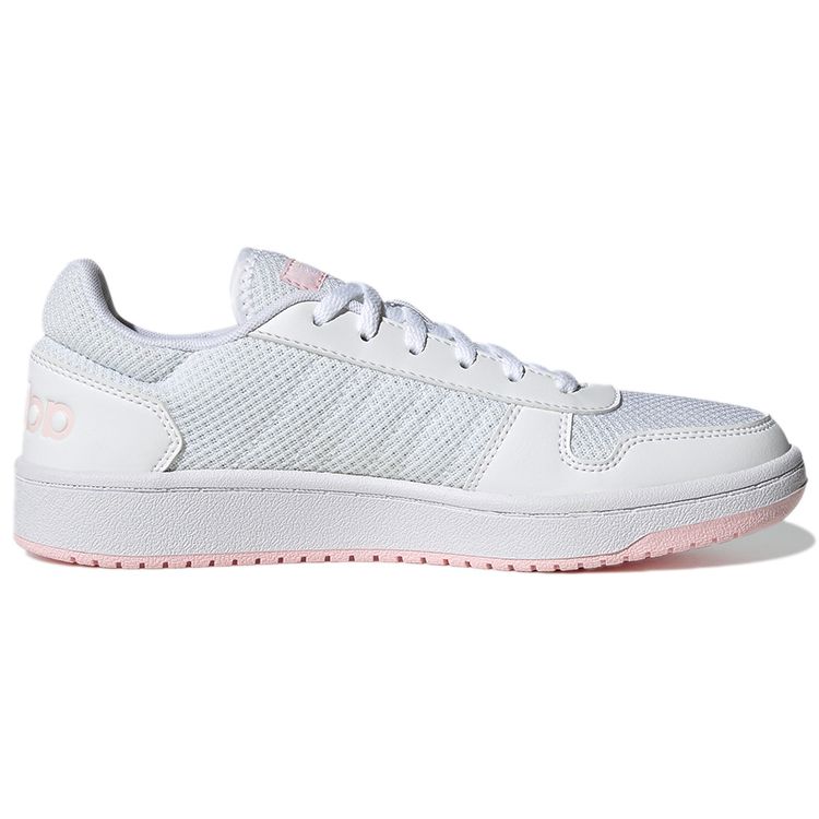 Adidas Neo Hoops 2.0 Round Toe Comfortable Non-Slip Breathable Low-Top Basketball Shoes Women sneaker White Pink GY7529