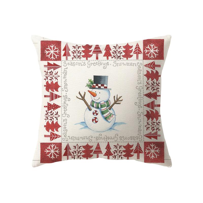 Merry Christmas Cute Santa Claus Print Pattern Cushion Cover Home Living Room Sofa Decoration Polyester Pillow Pillow Cover