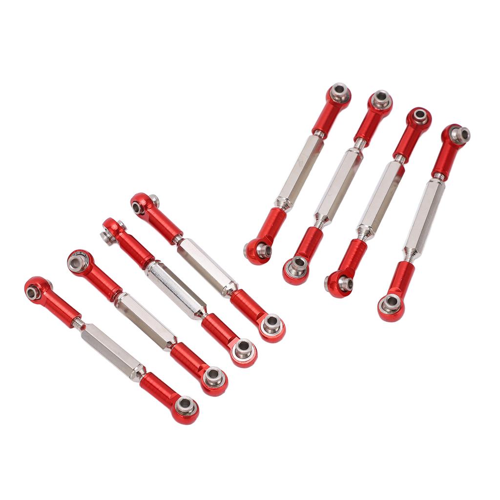8Pcs Metal   Steering Linkage Aluminum Alloy Servo Link Pull Rod for WPL C14 C24 B14 MN D90 D91