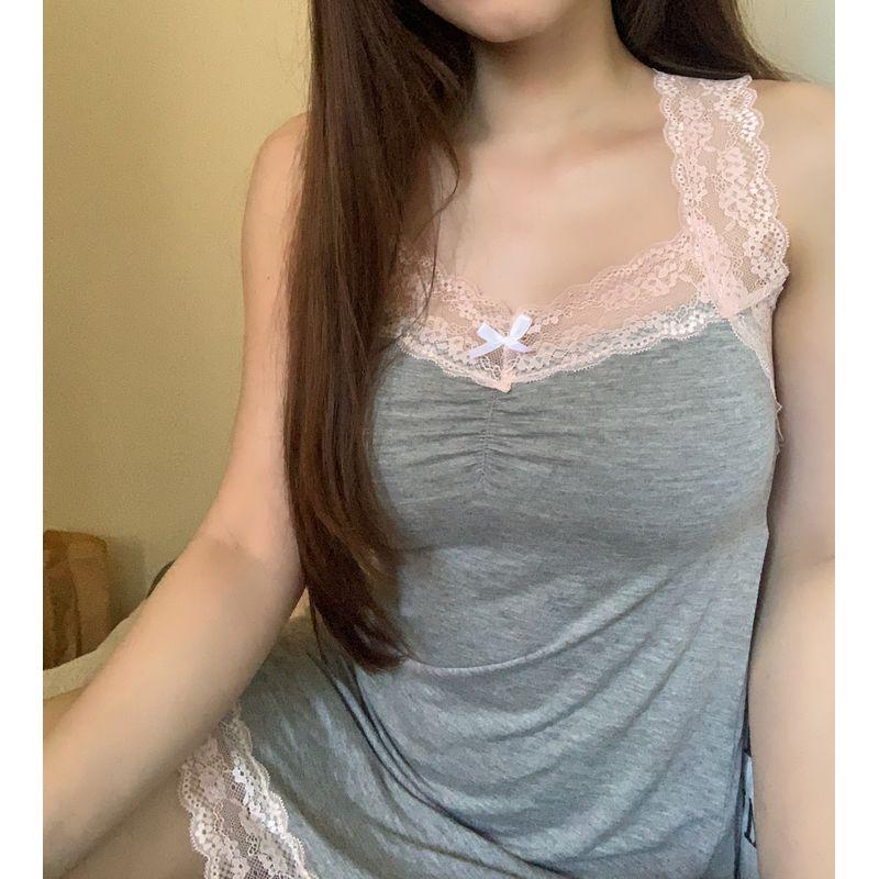 

Экспорт Секретные Изысканные Кружевные Банты Ручной Работы Мягкое Модальное Платье-Слинг Домашняя Юбка C798 Grey Spelling L