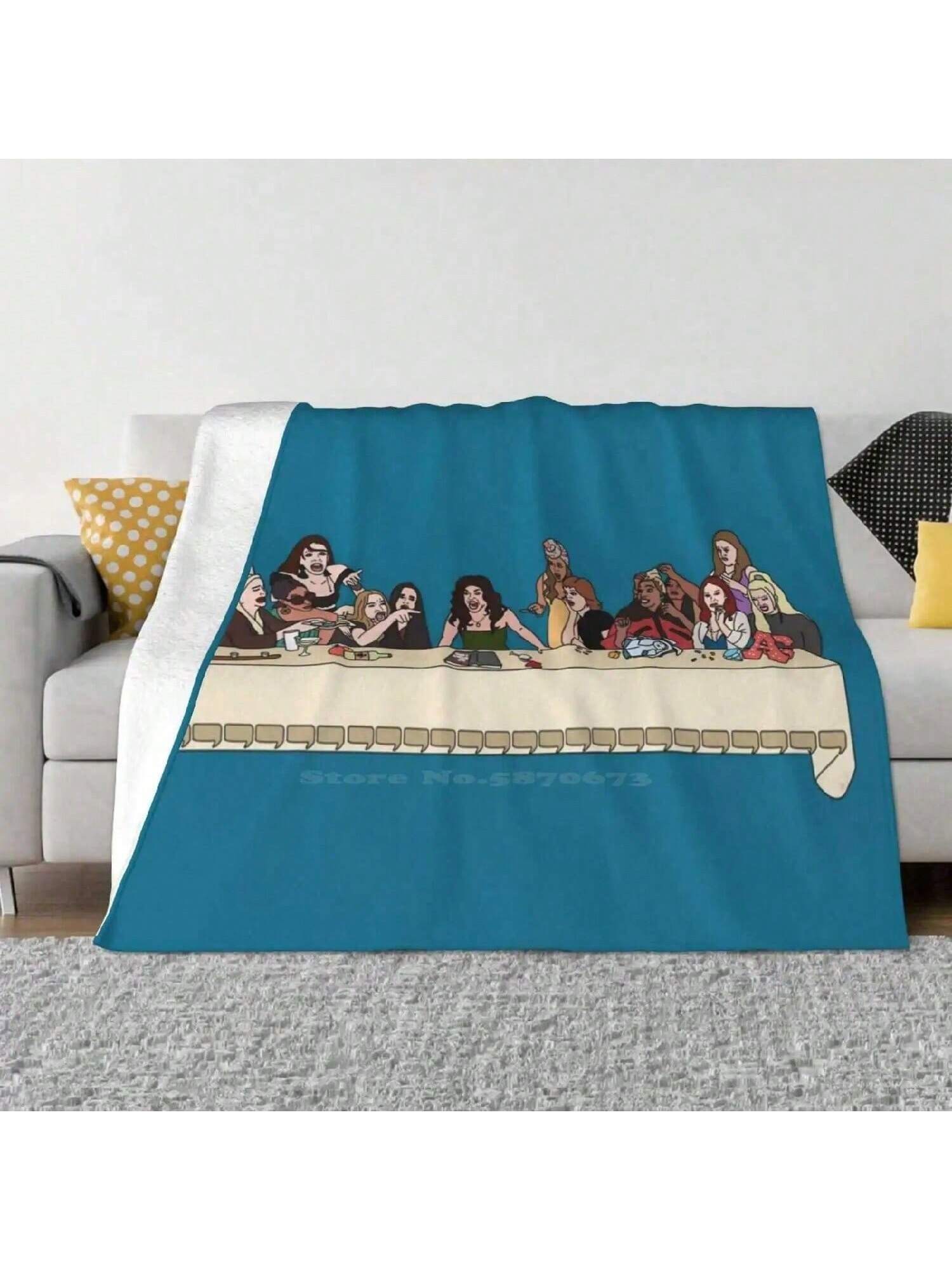 

The Last Supper Of The Real Housewives Best Selling Room Household Flannel Blanket Real Housewives Beverly Hills Orange County 75X95CM сірий колір
