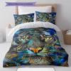 Animal Pattern Bedding Quilt Set Quilt Cover Pillowcase Home Decoration Gift (1 * Duvet Cover + 2 * Pillowcase, Without Core)