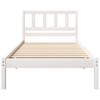 Bed Frame with Headboard White 75 x 190 cm Solid Pine Wood