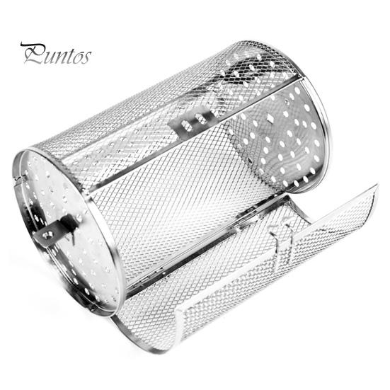 Rotating Grill Cage Stainless Steel 360 Degrees Rotating BBQ Cage Dishwasher Safe Rolling Grill Basket for Chicken Wing Vegetable Fish Even Grilling