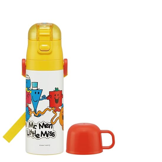 Skater Kids' 2-Way Stainless Steel Water Bottle, Direct Drink 470ml / Cup Drink 430ml, Mr. Men Littl