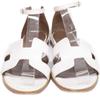 HERMES H182138Z Santorini H motif ankle strap flat sandals / shoes 35 whiteUsed