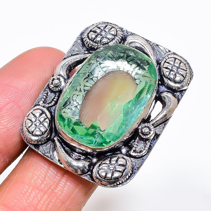 Natural Tsavorite Gemstone 925 Sterling Silver Jewelry Ring Size 10 N0P47
