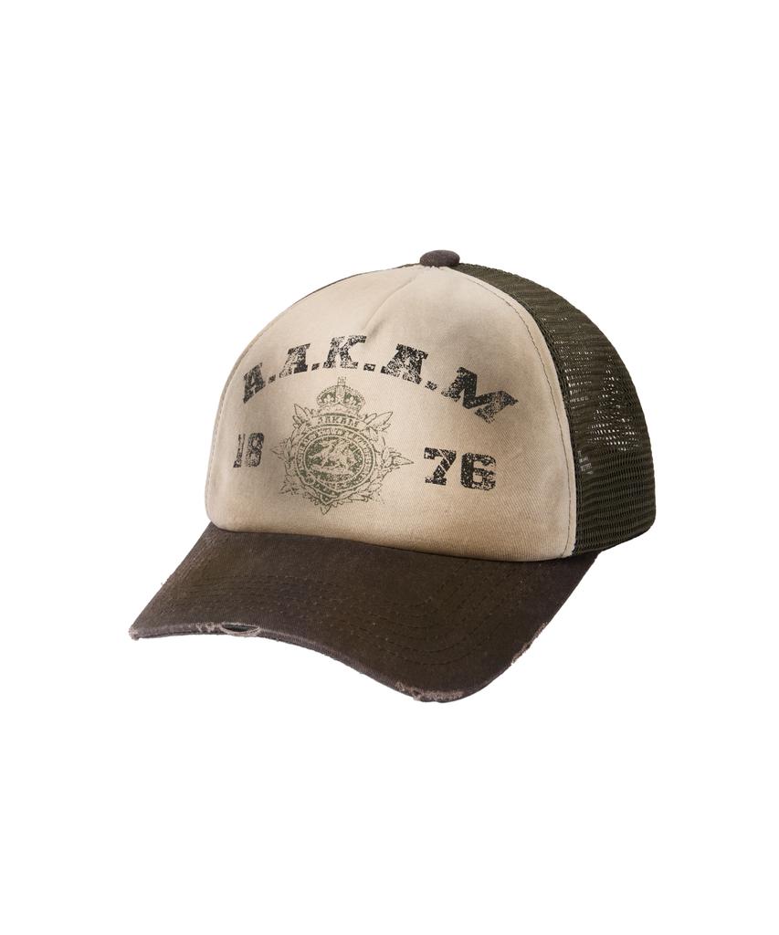 AAKAM Dirty Washed Trucker Cap (Khaki)