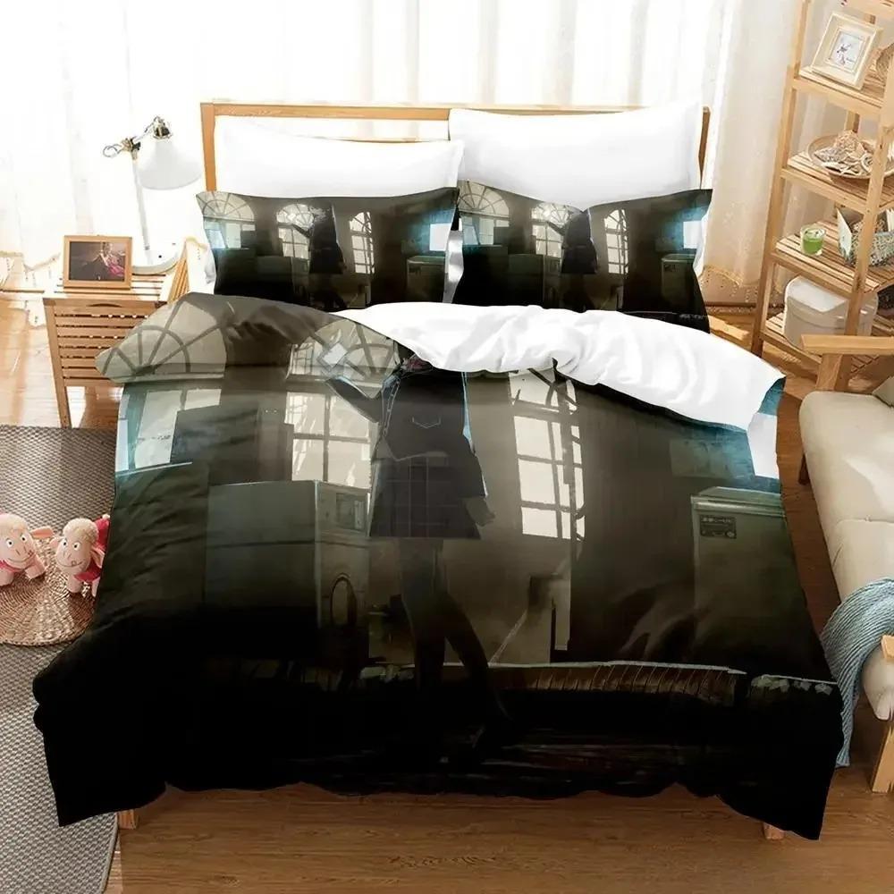New Virtual Youtuber Tsukino Mito Bedding Set Cartoon Anime Three-piece Set Adult Kid Bedroom Duvet Cover Sets 3D Kawaii Girls