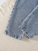 Girls' 2-Piece Set: Long-Sleeve Sweatshirt with Cute Bear and Bow Pattern & Casual Denim Pants (Spring/Autumn/Winter)