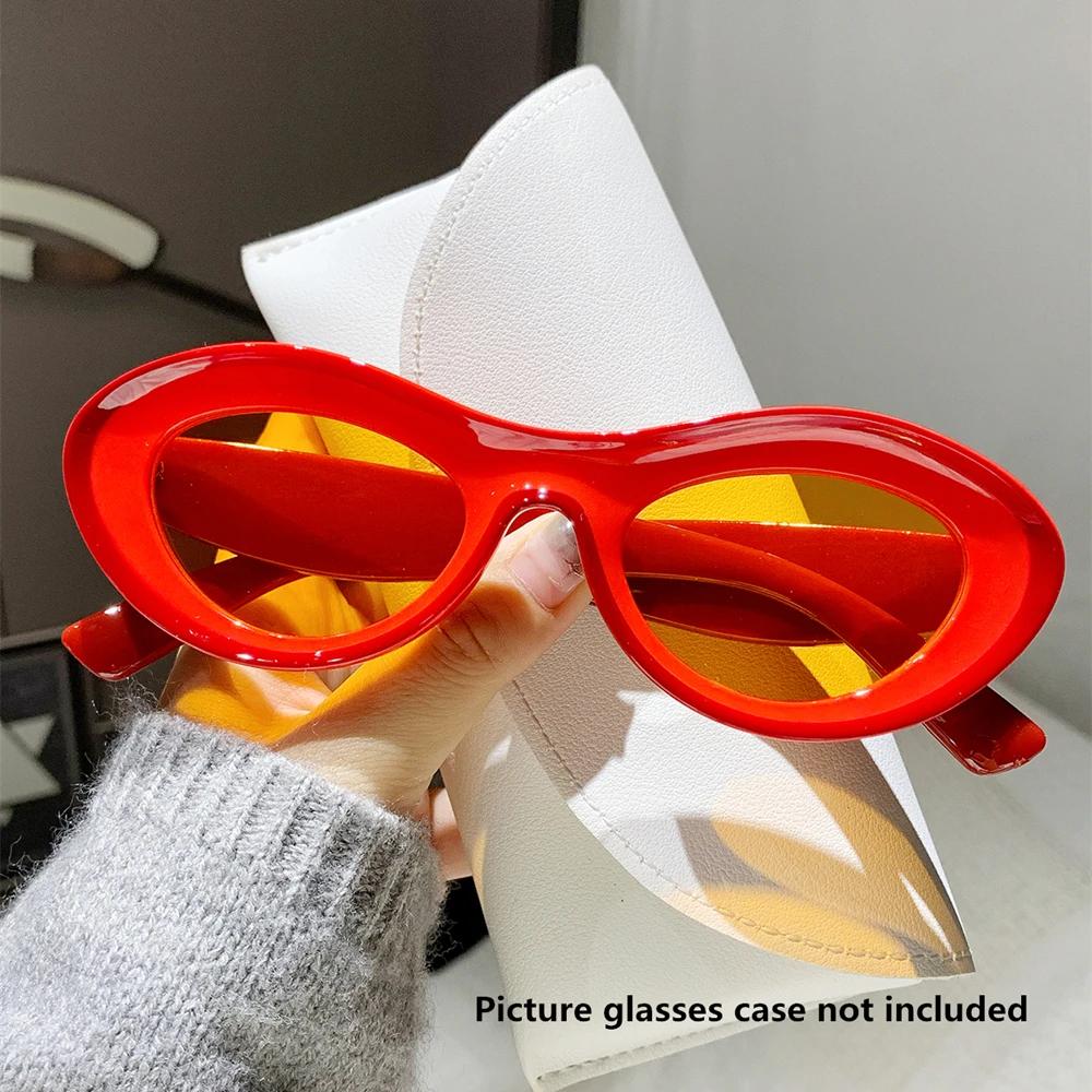 Cat Eye Sunglasses for Women Men Candy Color Block Fashion Decorative Sun Shades for Beach Party Club Gafas De Sol Hombre