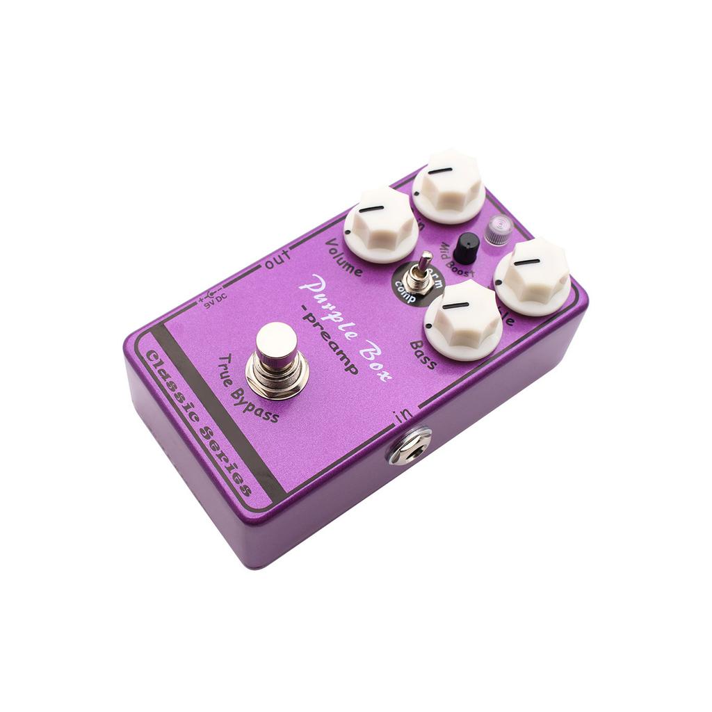 MOSKYAUDIO Guitar Effects Pedal Purple Box Overdrive Preamp Boost Compressor Wide Dynamic Tone Control True Bypass